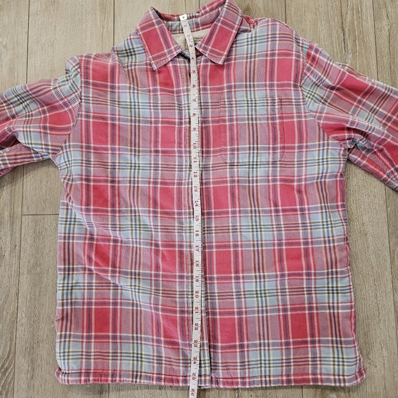 L.L. Bean Sherpa lined Pink Plaid Long Sleeve, L 14-16 (Small) - Picture 7 of 7